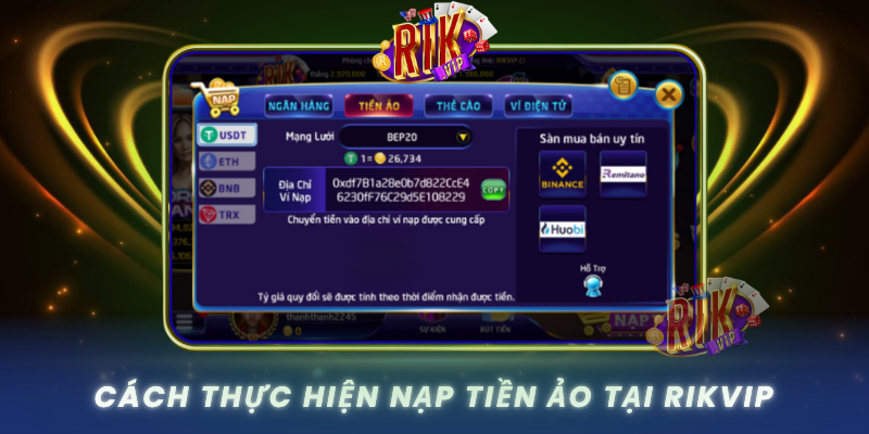 Cach Thuc Hien Nap Tien Ao Tai Rikvip